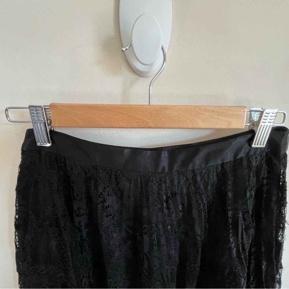 VTG Milly of New York Black Lined Pleated Lace Short Flare Skirt Womens Sz 4 - Picture 6 of 12